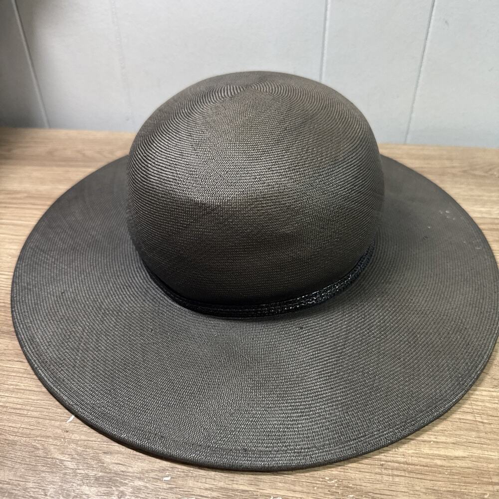 Vintage Frank Olive Straw Hat for Saks Fifth Avenue Elegant Classic